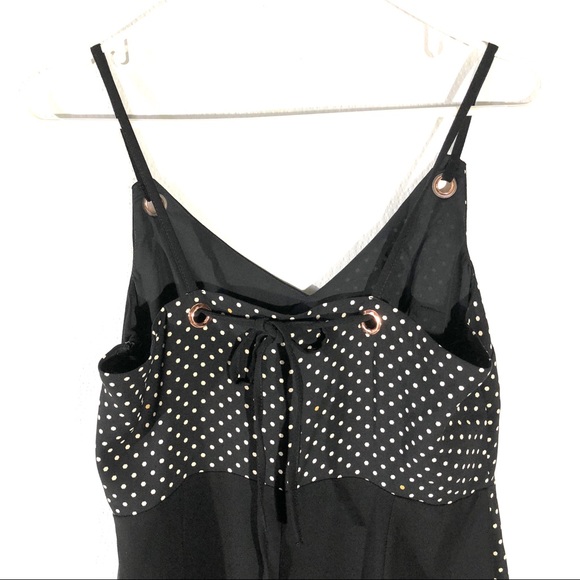 Topshop Black/Cream Polka Dot Jumpsuit - Picture 3 of 8